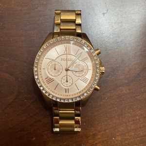 Gold Fossil Watch